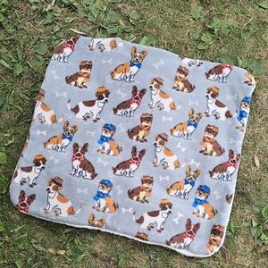 NEW! Puppy Dogs Gray Pet Mat - Large - 3 Layers, Fleece + Sherpa | Dog Cat Baby